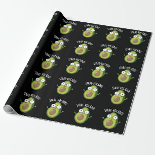 Stare-vocado Funny Avocado Pun Dark BG Geschenkpapier