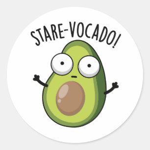 Stare-vocado Funny Avocado Pun Runder Aufkleber