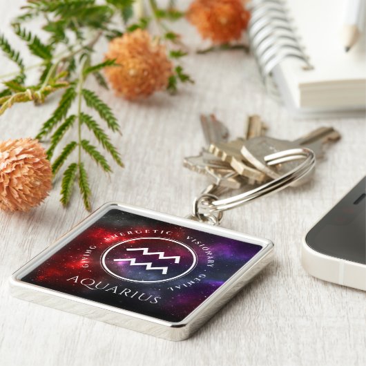 Starfield Aquarius Water Bearer Western Zodiac Schlüsselanhänger (Seite)