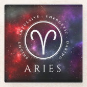 Starfield Aries Ram Western Zodiac Glasuntersetzer (Vorderseite)