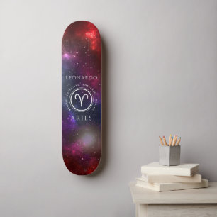 Starfield Aries Ram Western Zodiac Skateboard