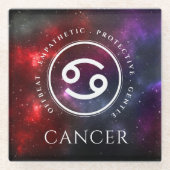 Starfield Cancer Crab Western Zodiac Glasuntersetzer (Vorderseite)