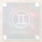 Starfield Gemini Twins Western Zodiac Glasuntersetzer (Rückseite)