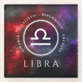 Starfield Libra Scales Western Zodiac Glasuntersetzer (Vorderseite)