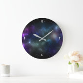 Starfield mit mehrfarbigem kosmischer Staub Große Wanduhr (Zuhause)