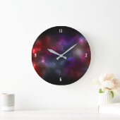 Starfield mit mehrfarbigem kosmischer Staub Große Wanduhr (Zuhause)
