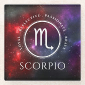 Starfield Scorpio Scorpion Western Zodiac Glasuntersetzer (Vorderseite)