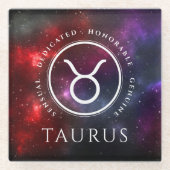 Starfield Taurus Bull Western Zodiac Glasuntersetzer (Vorderseite)