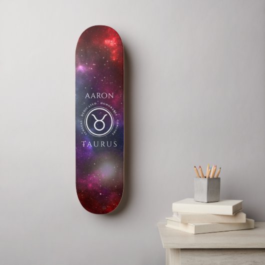 Starfield Taurus Bull Western Zodiac Skateboard (Wandkunst)
