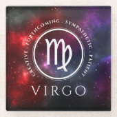 Starfield Virgo Maiden Western Zodiac Glasuntersetzer (Vorderseite)