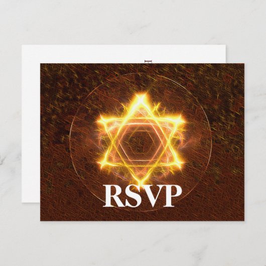 Starfire Bar/Bat Mitzvah UAWG RSVP Karte (Vorne/Hinten)