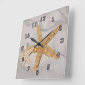 Starfischparade Quadratische Wanduhr (Winkel)
