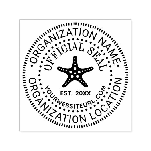 Starfish #1 Offizielles Siegel Name Loc URL estdat Permastempel (Design)