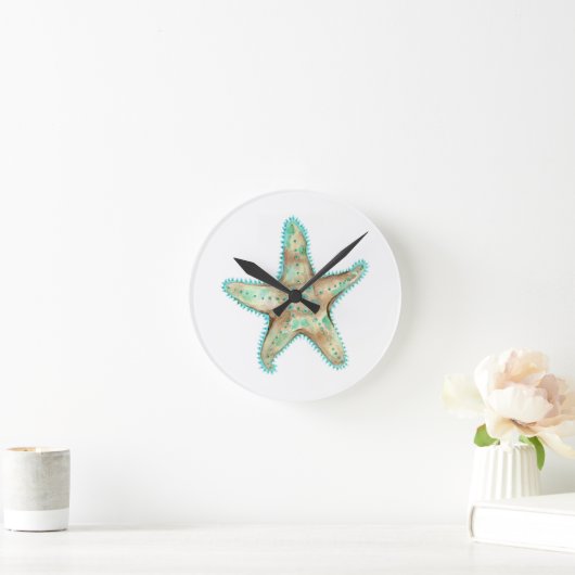 Starfish Acrylklemme Runde Wanduhr (Zuhause)
