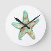Starfish Acrylklemme Runde Wanduhr (Vorderseite)