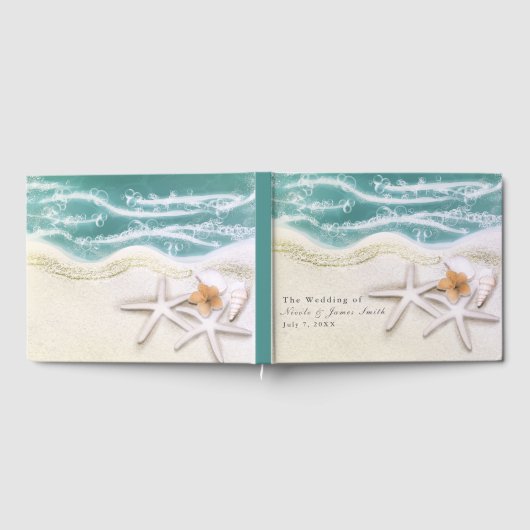 Starfish am Aquamarinen Meer, tropische Hochzeit Gästebuch (Voll)