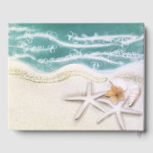 Starfish am Aquamarinen Meer, tropische Hochzeit Gästebuch (Rückseite)