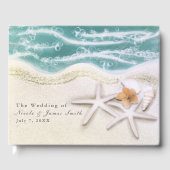 Starfish am Aquamarinen Meer, tropische Hochzeit Gästebuch (Vorderseite)