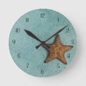 Starfish am Beach Foto Runde Wanduhr (Vorderseite)