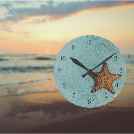 Starfish am Beach Foto Runde Wanduhr