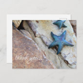 Starfish am Rocky Background Beach Vielen Dank Postkarte (Vorne/Hinten)