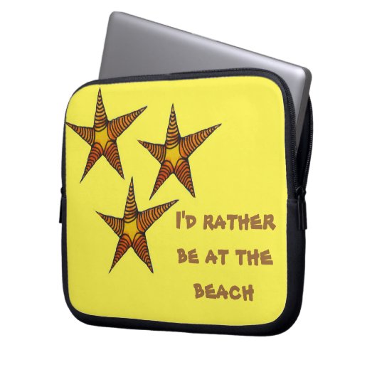Starfish am Sandstrand Ich möchte lieber am Strand Laptopschutzhülle (Vorderseite Links)