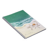 Starfish am Strand Aquamarines Meer Elegante Notizblock (Rechte Seite)