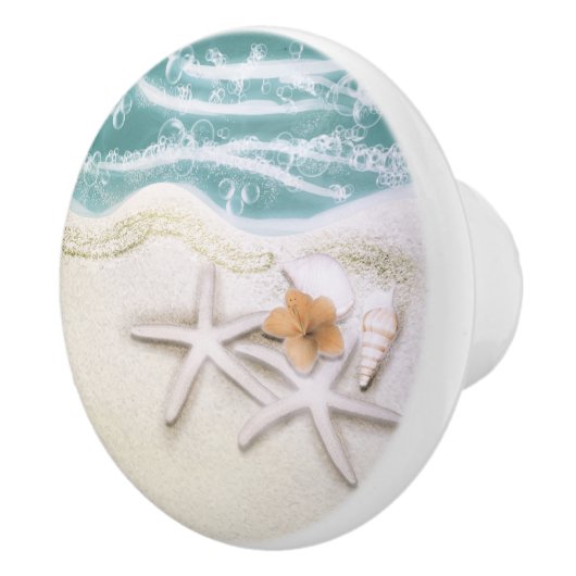 Starfish am Strand Aquamarines Meer Wasser tropisc Keramikknauf (Rechts)