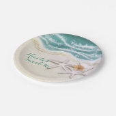 Starfish am Strand Aquamarines Party des Meeres Pappteller (Schrägansicht)