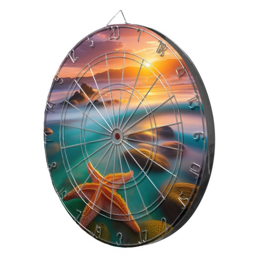 Starfish am Strand bei Sunrise Dartscheibe (Vorderseite rechts)