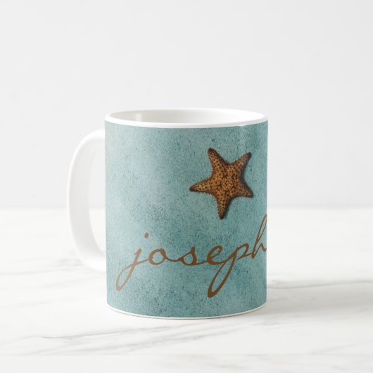 Starfish am Strand Kaffeetasse (Vorderseite Links)