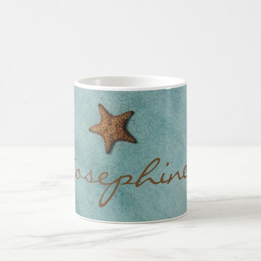 Starfish am Strand Kaffeetasse (Mittel)