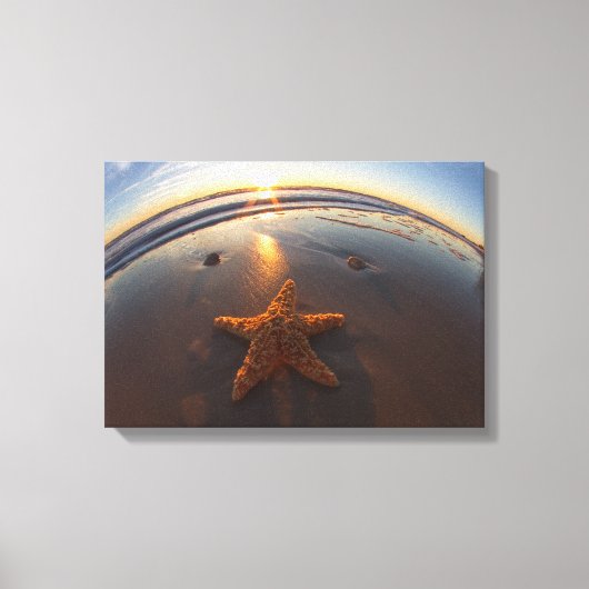 Starfish am Strand Leinwanddruck (Vorderseite)