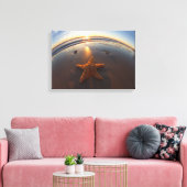 Starfish am Strand Leinwanddruck (Insitu (Wohnzimmer))