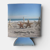 Starfish am Strand - Personalisiert Dosenkühler (Vorderseite)