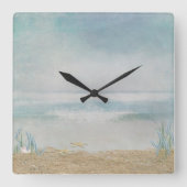 Starfish am Strand Quadratische Wanduhr (Vorderseite)