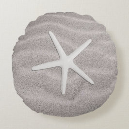 Starfish am Strand Rundes Kissen