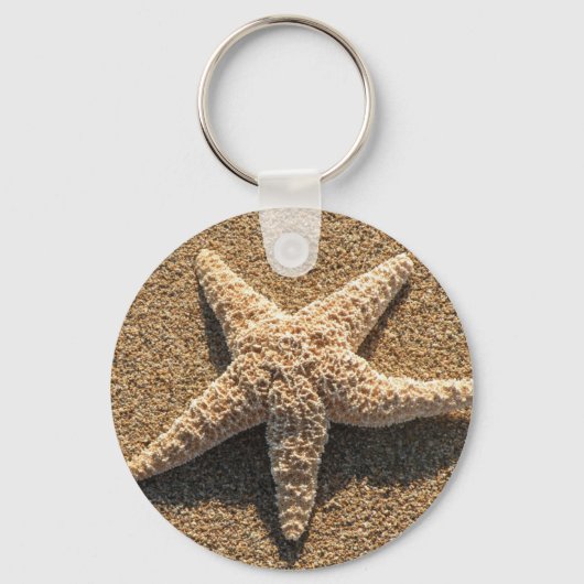 Starfish am Strand Schlüsselanhänger (Vorderseite)