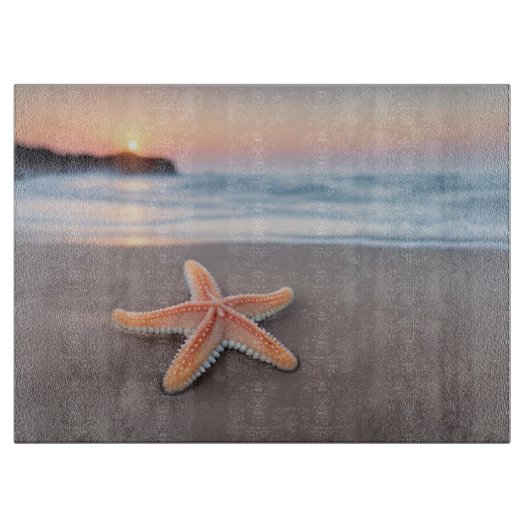 Starfish am Strand Schneidebrett (Vorderseite)
