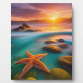 Starfish am Strand von Dawn Fotoplatte (Vorderseite)