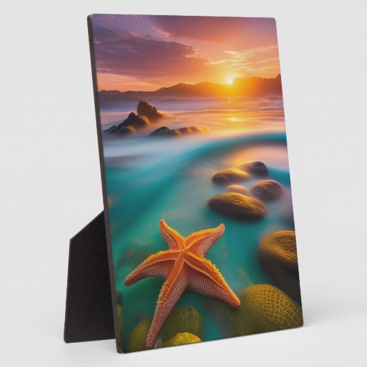 Starfish am Strand von Dawn Fotoplatte (Seite)