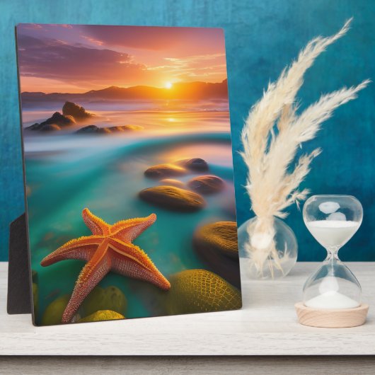 Starfish am Strand von Dawn Fotoplatte (Seite)