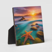 Starfish am Strand von Dawn Fotoplatte (Vorderseite)