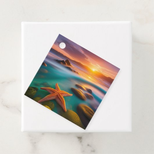 Starfish am Strand von Dawn Geschenkanhänger (Beispiel)