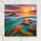 Starfish am Strand von Dawn Geschenkanhänger (Rückseite)