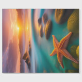 Starfish am Strand von Dawn Geschenkpapier (Flach)