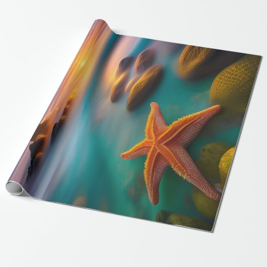 Starfish am Strand von Dawn Geschenkpapier (Ungerollt)