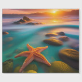 Starfish am Strand von Dawn Geschenkpapier (Flach)
