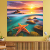 Starfish am Strand von Dawn Leinwanddruck (Insitu (Wohnzimmer))