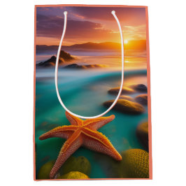 Starfish am Strand von Dawn Mittlere Geschenktüte